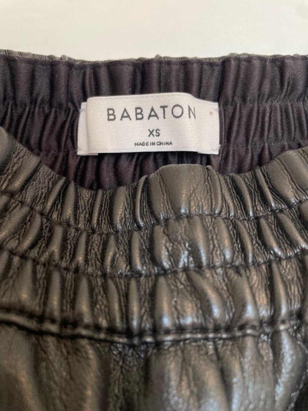 Faux leather joggers